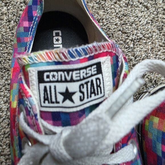 Converse All Star Low Top Pixels Sneakers Womens 8 Classic Colorful Abstract - Picture 4 of 15